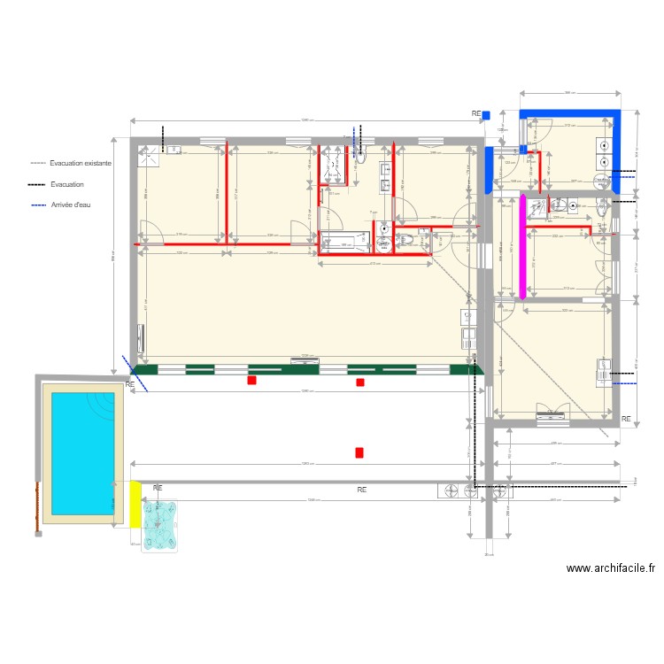 MAISON 9 12 Plomberie. Plan de 0 pièce et 0 m2