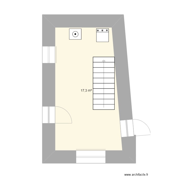 projet appartement. Plan de 1 pièce et 17 m2