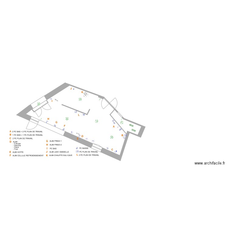 RDC APRES TRAVAUX CUISINE ELECTRICITE . Plan de 0 pièce et 0 m2