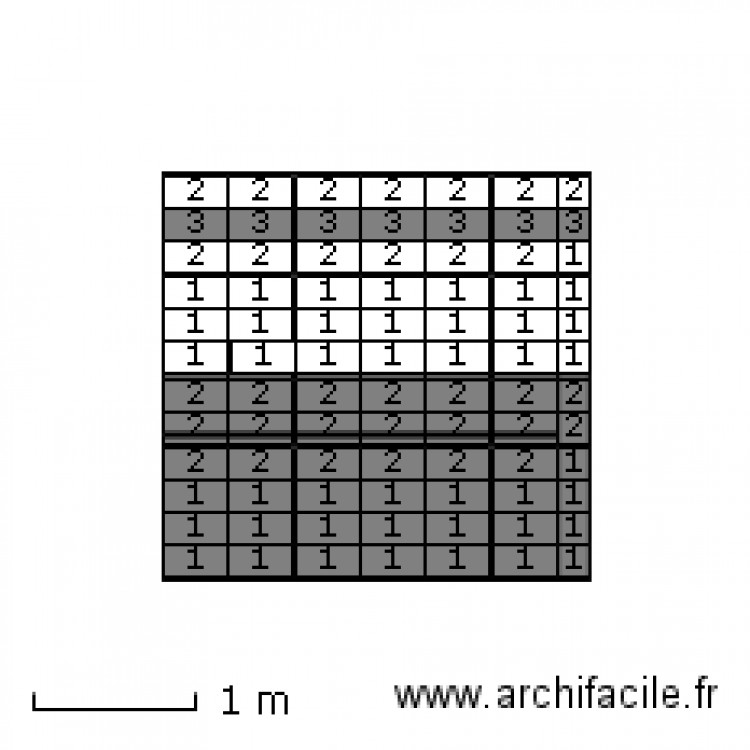 SDB (mur vasques 2,63x2,50). Plan de 0 pièce et 0 m2