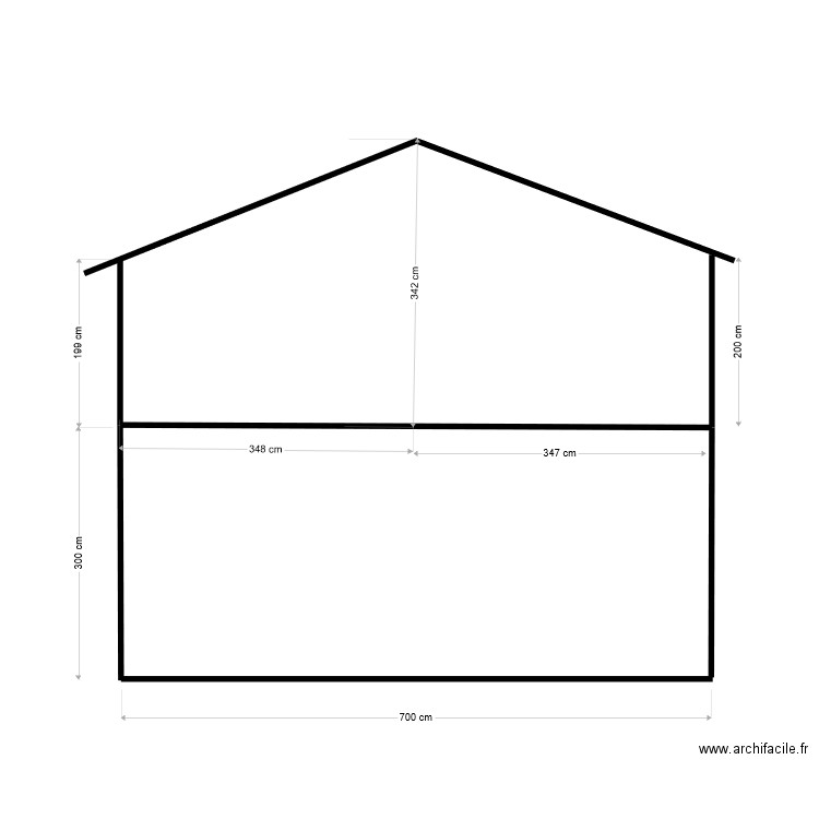 Facade SUD modifiée. Plan de 0 pièce et 0 m2