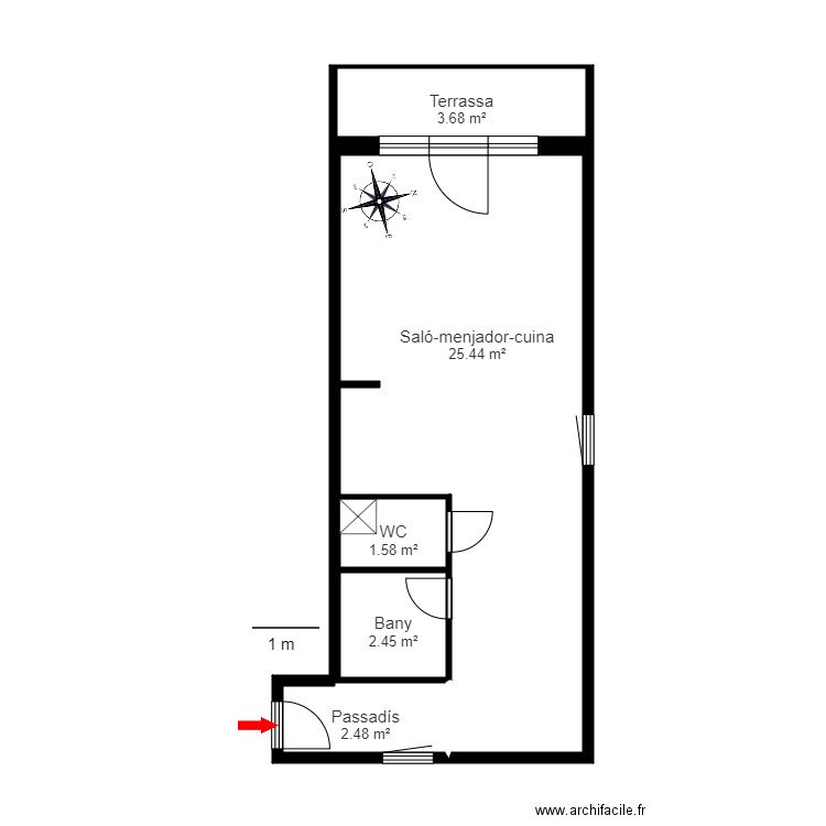 ED. FRONTERA BALNCA. BLOC 6. AP. 614. PAS DE LA CASA. Plan de 5 pièces et 36 m2