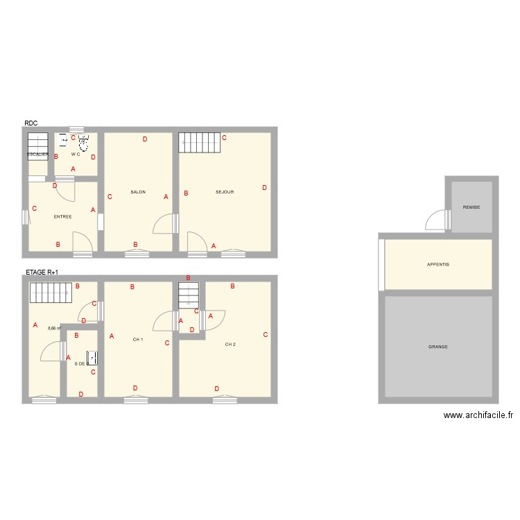 LEBEURRIER. Plan de 13 pièces et 116 m2