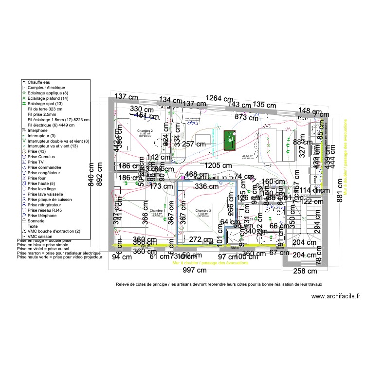  Plan villa Néa / Plan elec. Plan de 7 pièces et 84 m2