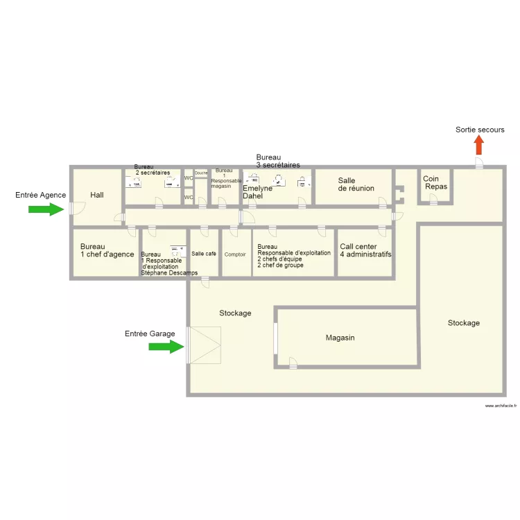 Plan agence Lambersart f&eacute;vrier 2016. Plan de 