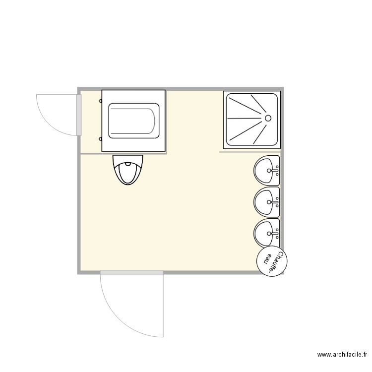 L sanitaires . Plan de 0 pièce et 0 m2