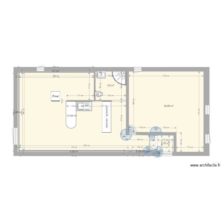 STUDIO. Plan de 8 pièces et 58 m2