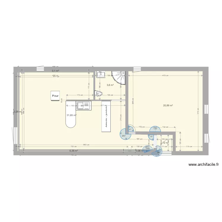 STUDIO. Plan de 