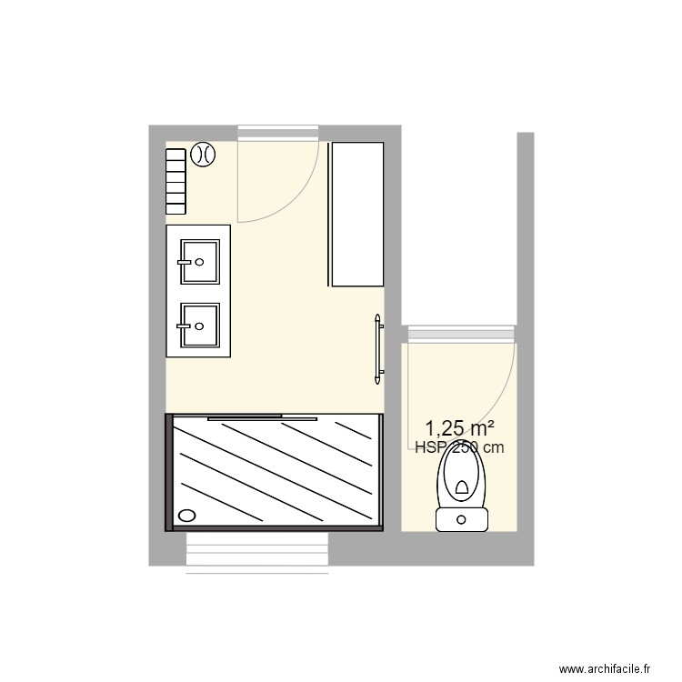 Salle de bainavec wc. Plan de 0 pièce et 0 m2