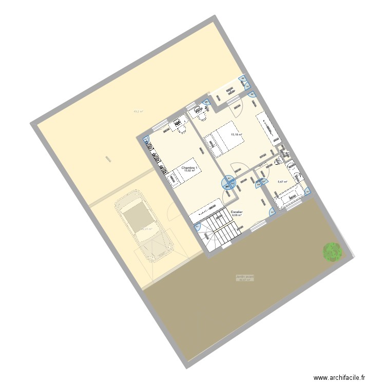 Maison Nogent - R2 escalier L. Plan de 21 pièces et 259 m2