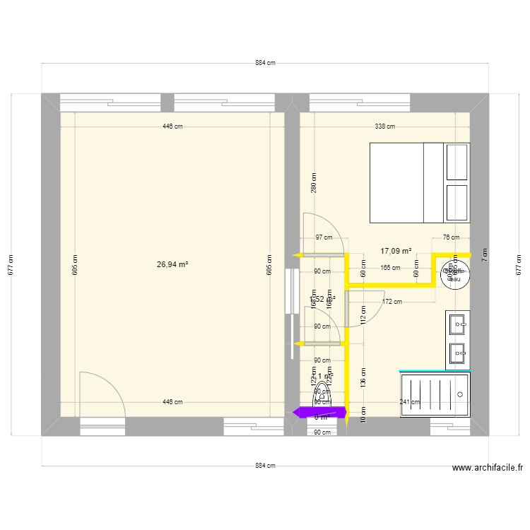 extension 2. Plan de 5 pièces et 47 m2