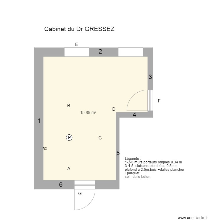 plan cabinet Dr GRESSEZ. Plan de 0 pièce et 0 m2