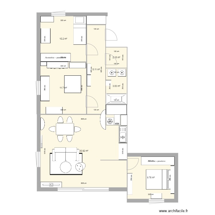 Chez nous Aménagement salon devt. Plan de 0 pièce et 0 m2