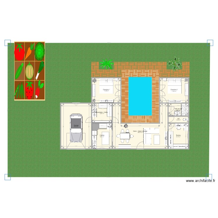 Maison Alès. Plan de 9 pièces et 102 m2