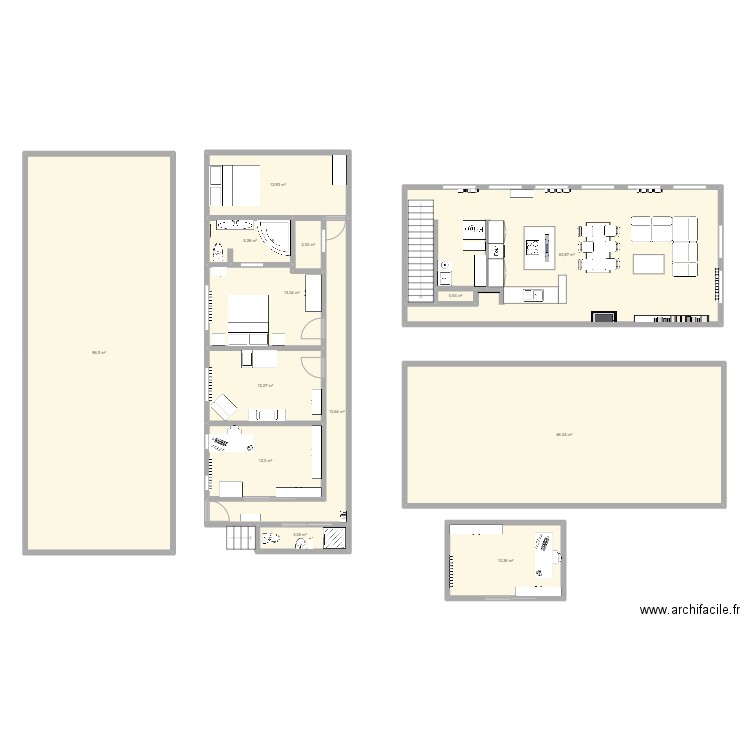 test 1. Plan de 14 pièces et 301 m2