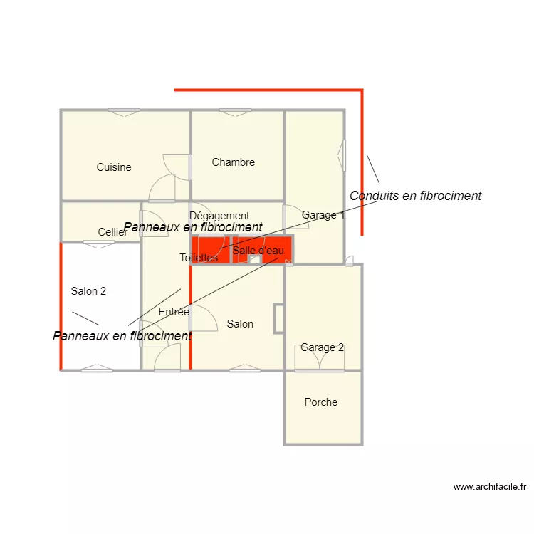 Indivision DUPUY LAGRANGE Amiante. Plan de 