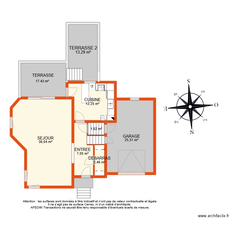 BI 8727 RDC . Plan de 10 pièces et 111 m2