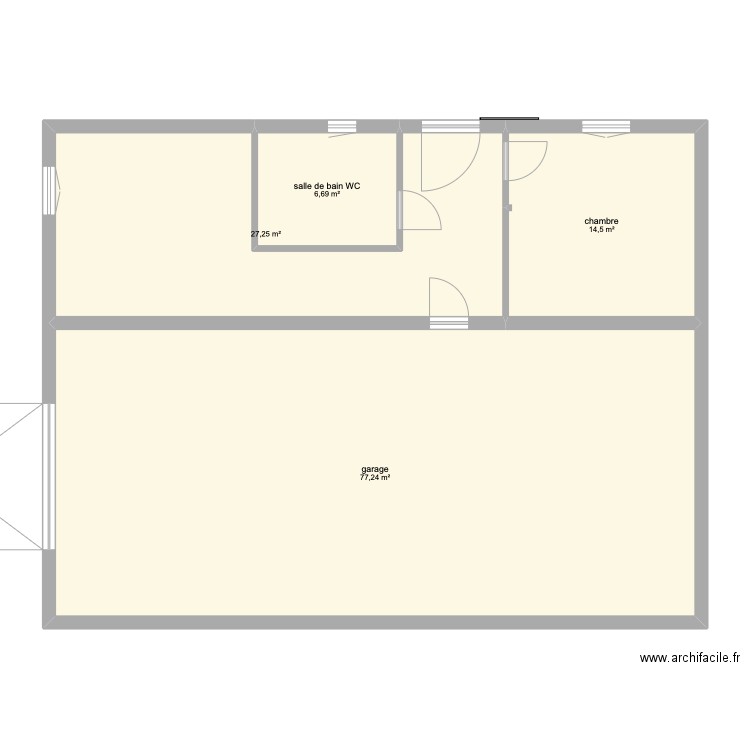 régularisation. Plan de 4 pièces et 126 m2