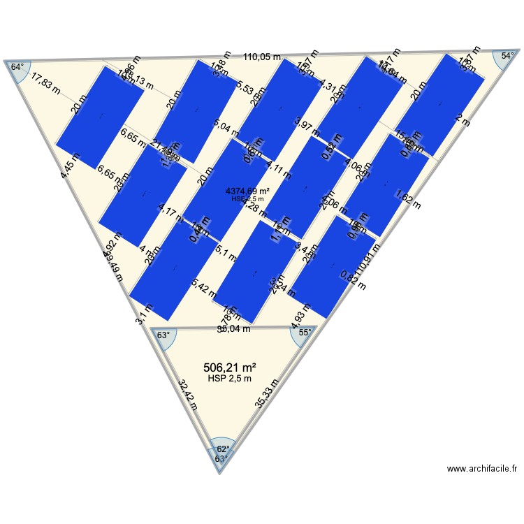 BIOT. Plan de 2 pièces et 1118 m2