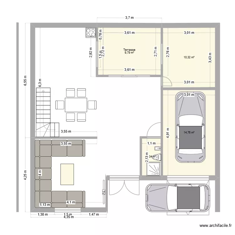 Bethioua1. Plan de 4  et 37 m²
