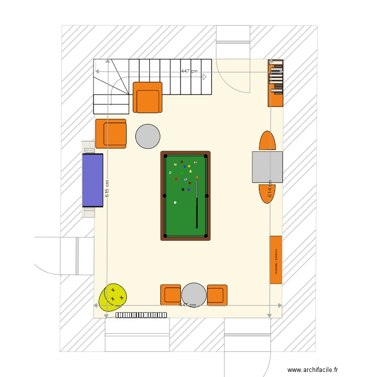 salon billard. Plan de 0 pièce et 0 m2