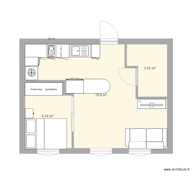 studio 30. Plan de 0 pièce et 0 m2