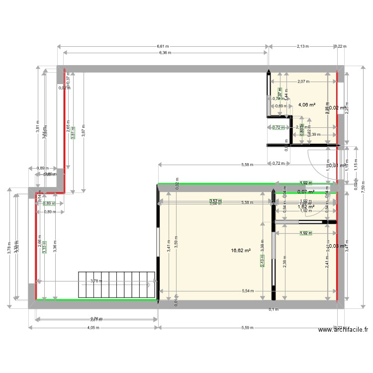 appart souvaurel. Plan de 7 pièces et 22 m2