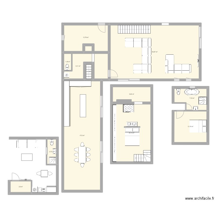 HOUDILCOURT Plan 12 pièces 183 m2 dessiné par brindille51