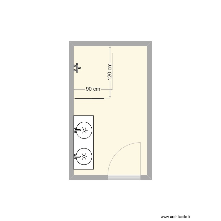 Wetzel Adeline existant. Plan de 1 pièce et 5 m2