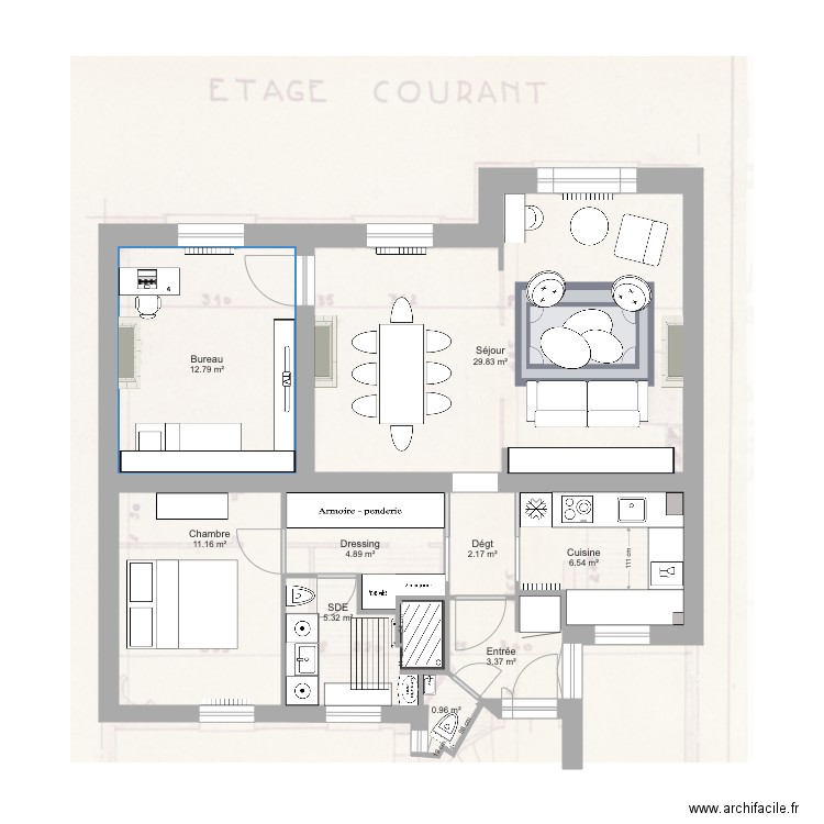 Caulaincourt Projet6. Plan de 0 pièce et 0 m2