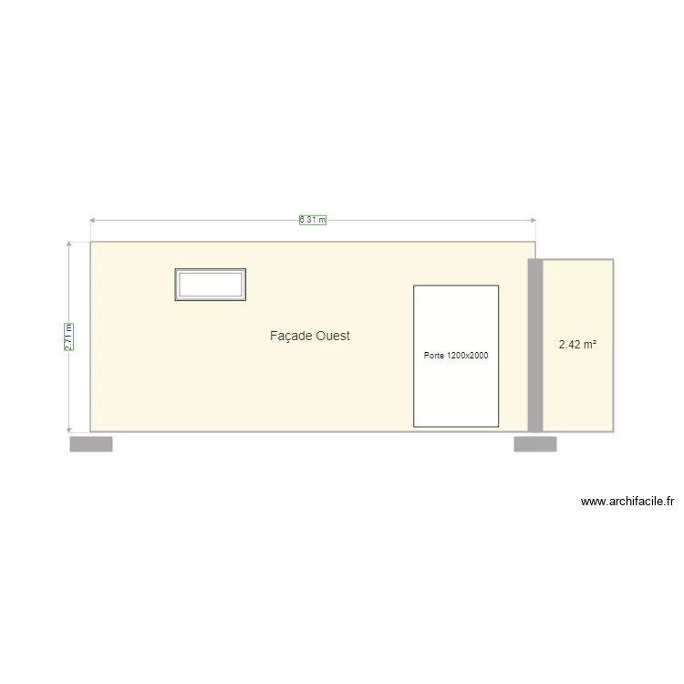 Façade Ouest. Plan de Façade Ouest. Plan de