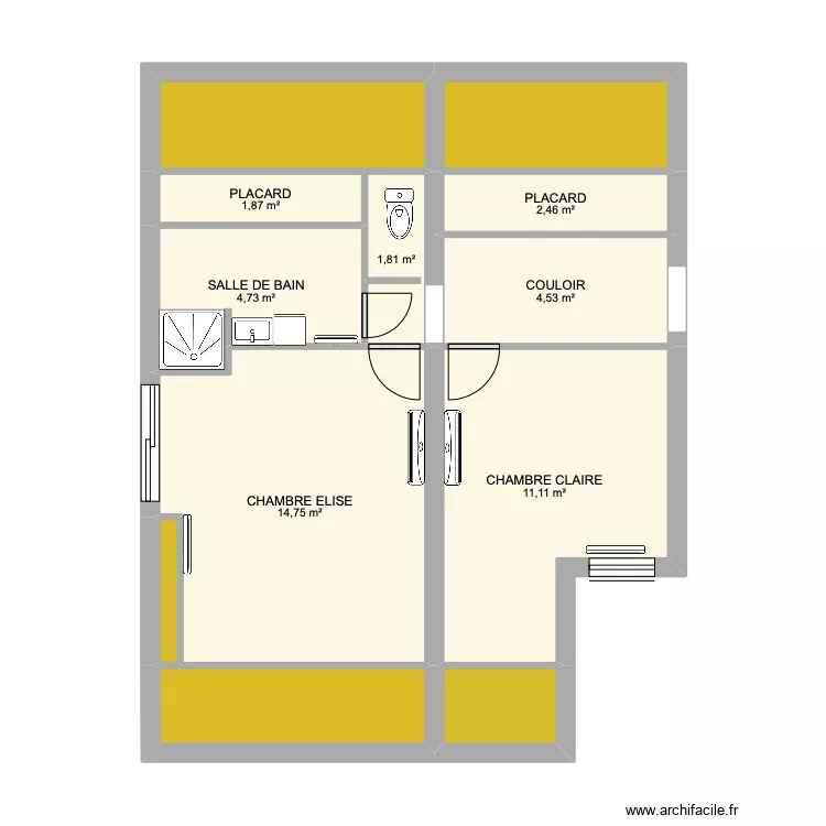 CHAMBRE ETAGE. Plan de 