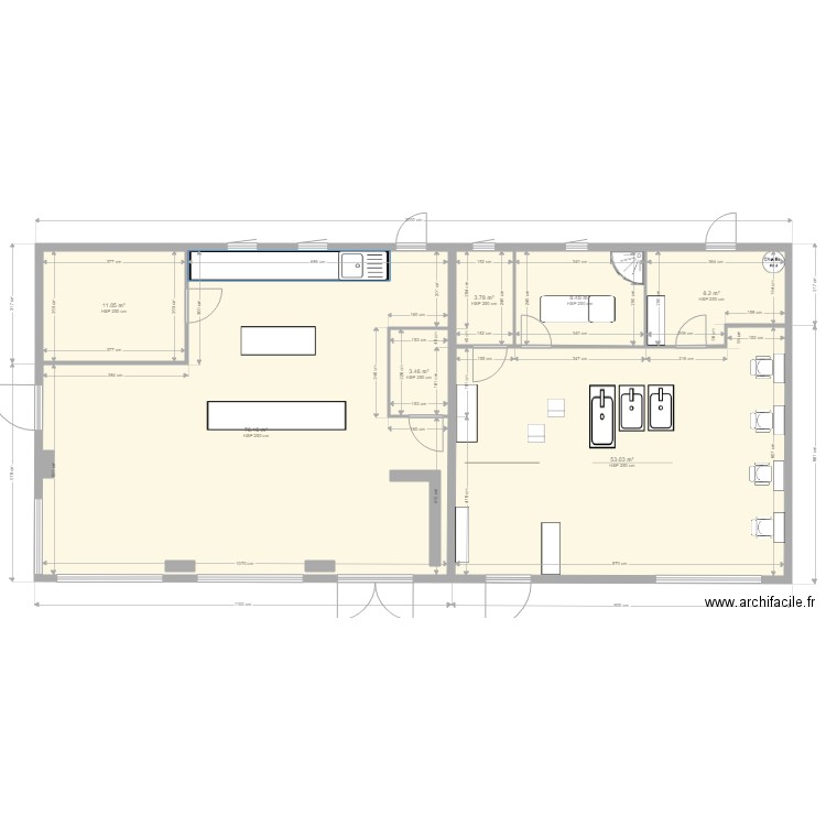 LSDO3. Plan de 7 pièces et 164 m2