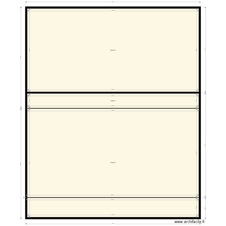 Montaudry RDC. Plan de 3 pièces et 609 m2