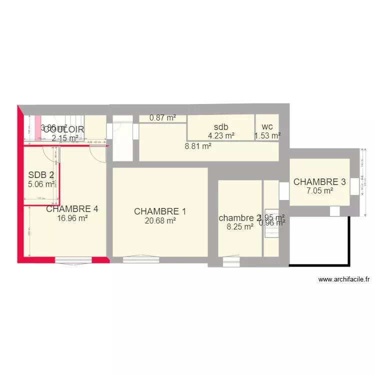 PROJET AGRANDISSEMENT ETAGE 1. Plan de PROJET AGRANDISSEMENT ETAGE 1. Plan de
