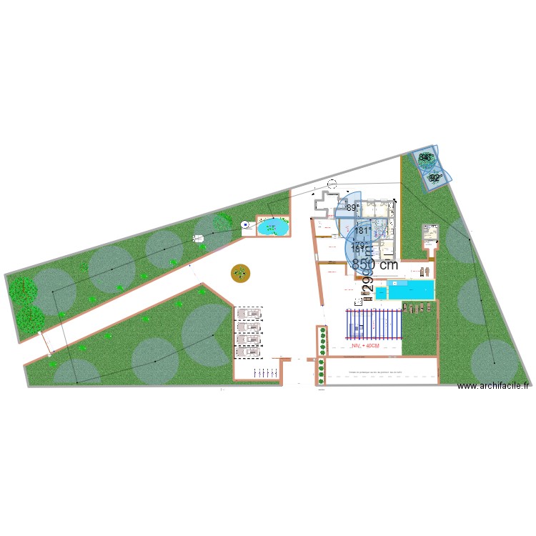 controsofito bagni. Plan de 13 pièces et 162 m2