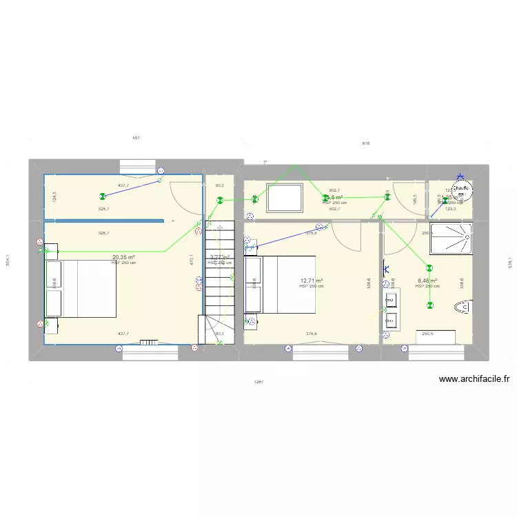Tristan &eacute;tage. Plan de 