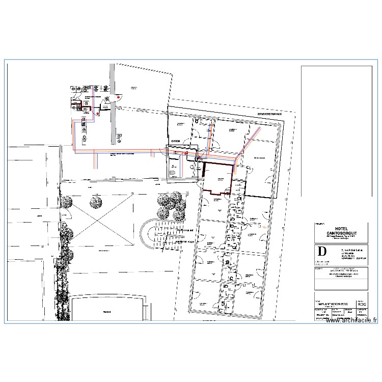 HOTEL RDC PLOMBERIE. Plan de 0 pièce et 0 m2