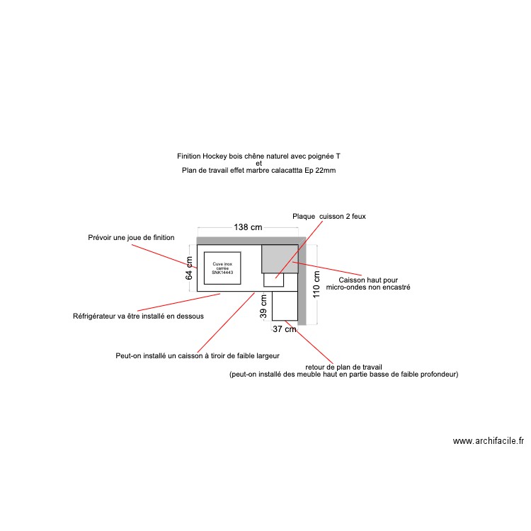 LOUVOIS - Cuisine chambre 2. Plan de 0 pièce et 0 m2