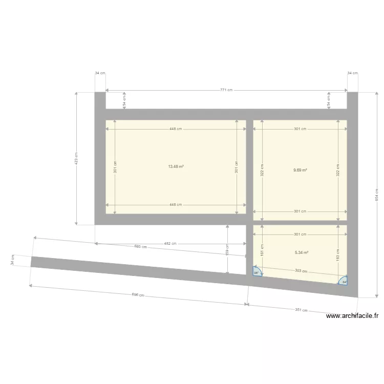 Maison touques. Plan de 