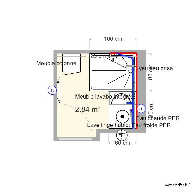 SDB ABASC. Plan de 0 pièce et 0 m2