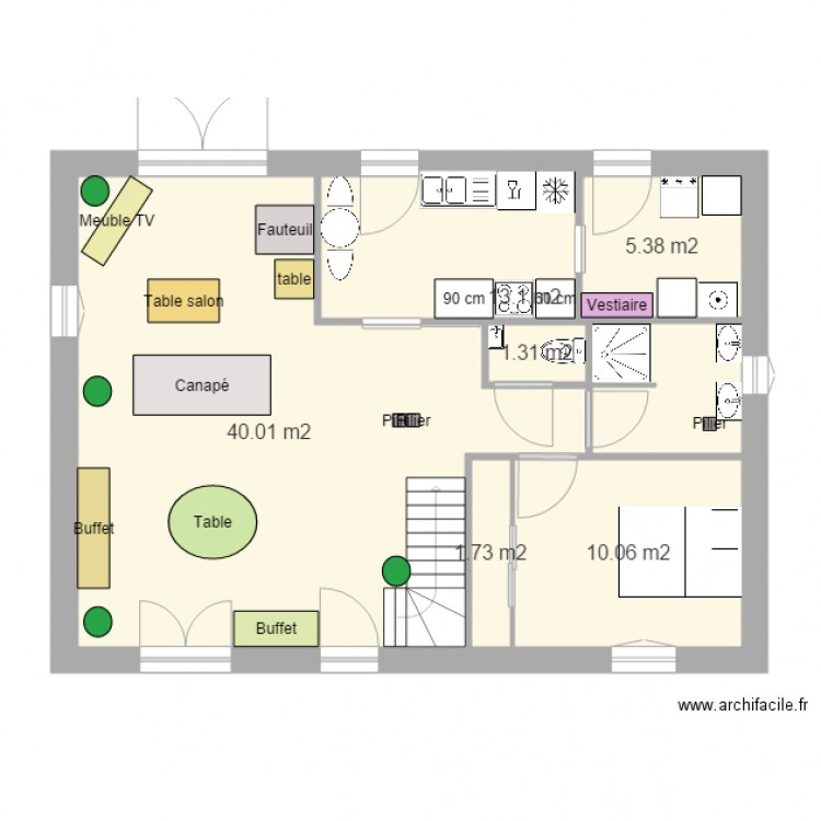 Tillière RDC wc déplacé. Plan de 0 pièce et 0 m2