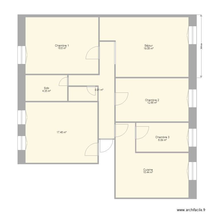 BERRI 1er étage. Plan de 0 pièce et 0 m2