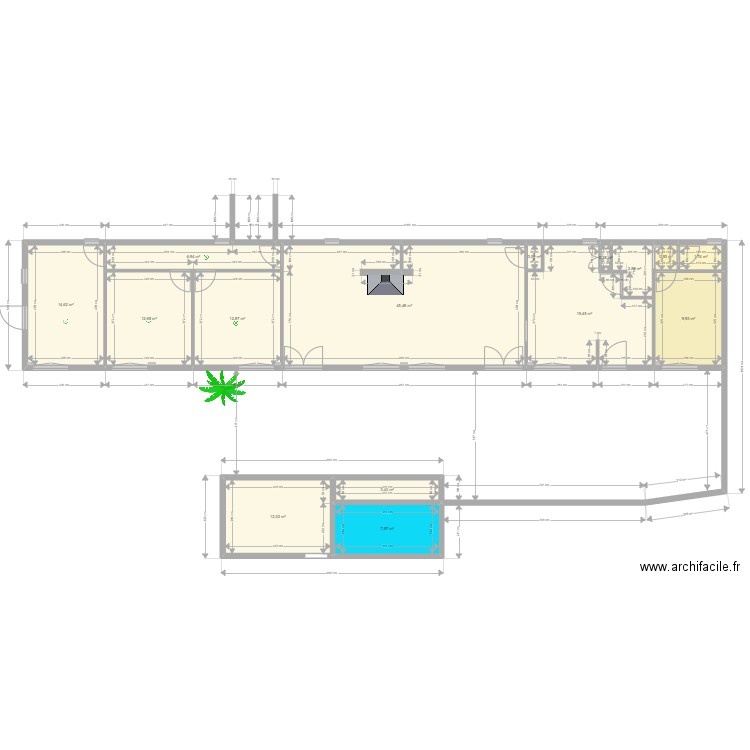 Actuel Avec Facade. Plan de 15 pièces et 152 m2