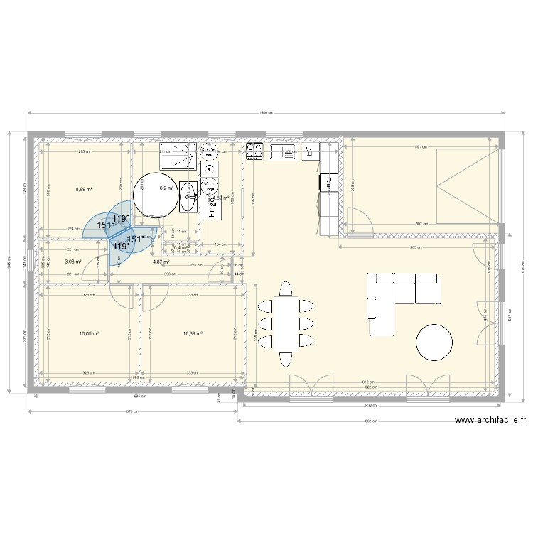 PERSO 6. Plan de 9 pièces et 113 m2