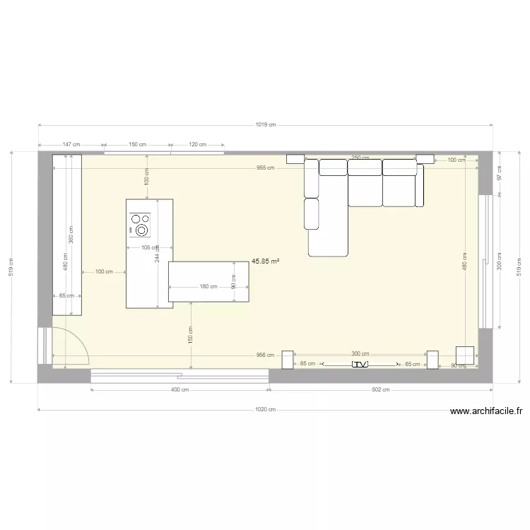 pi&egrave;ce de vie . Plan de 