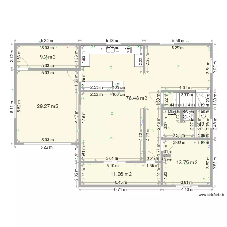 My case et &eacute;lectrique. Plan de 