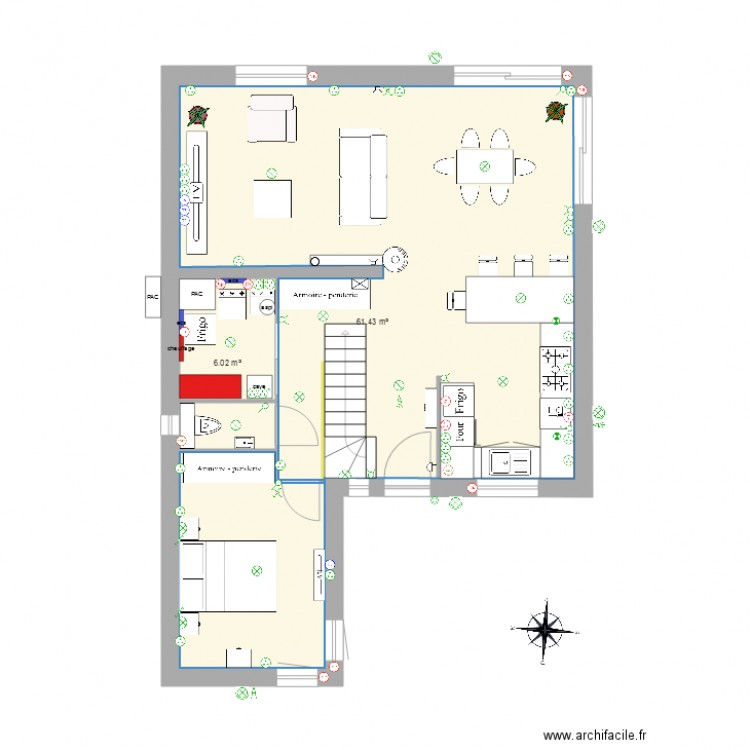 rdc meublé et électricité. Plan de 0 pièce et 0 m2