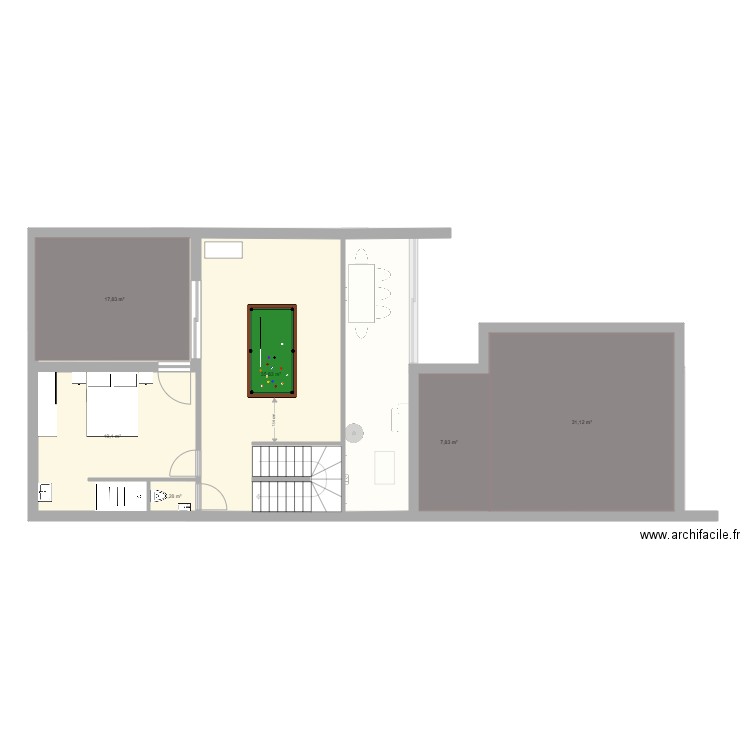 chambre nouvelle maison. Plan de 9 pièces et 221 m2