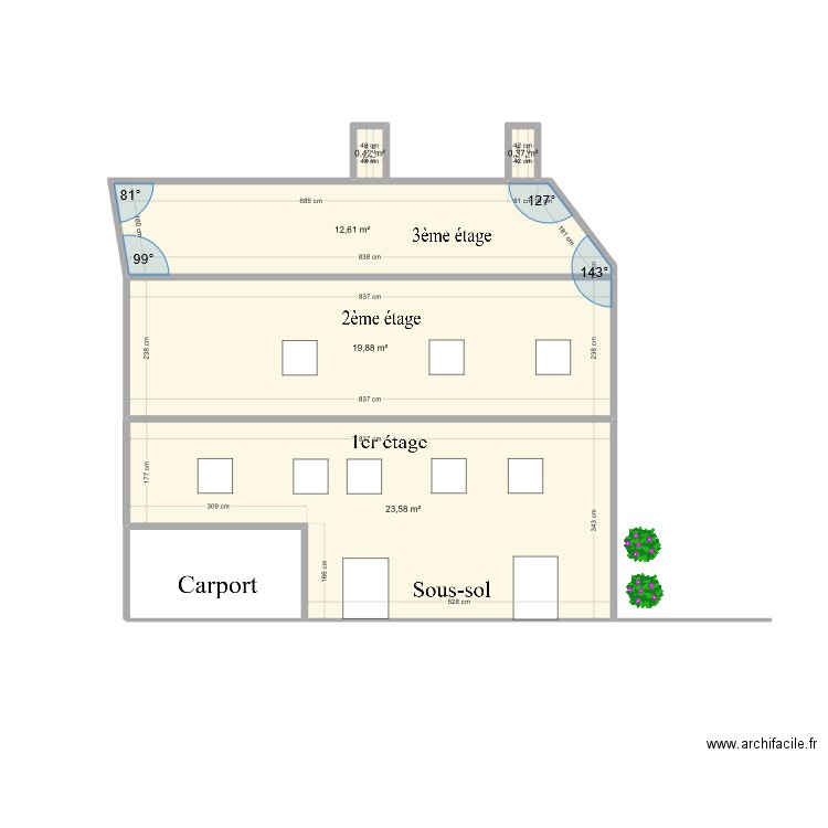 pla en coupe carport. Plan de 0 pièce et 0 m2